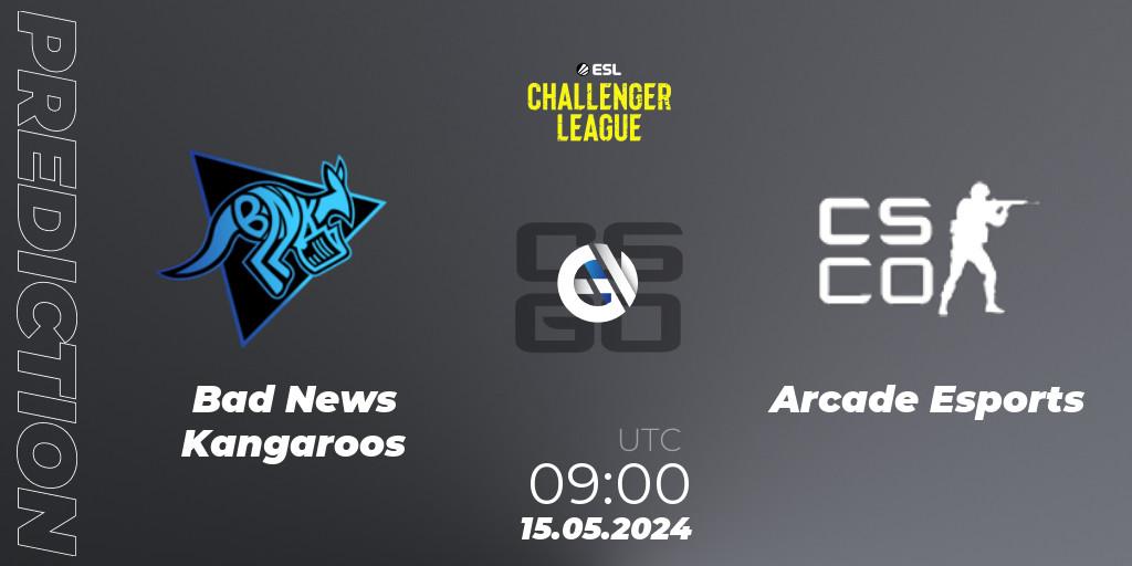Bad News Kangaroos vs Arcade Esports: Match Prediction. 15.05.2024 at 09:00, Counter-Strike (CS2), ESL Challenger League Season 47: Oceania