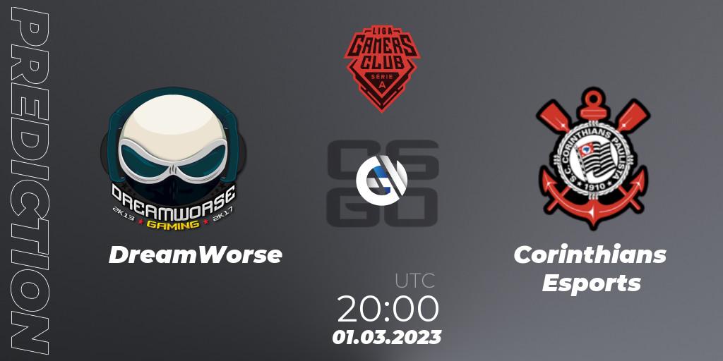 DreamWorse vs Corinthians Esports: Match Prediction. 01.03.23, CS2 (CS:GO), Gamers Club Liga Série A: February 2023