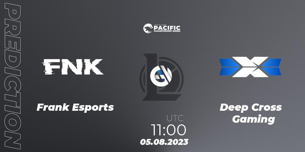 Frank Esports vs Deep Cross Gaming: Match Prediction. 06.08.2023 at 11:00, LoL, PACIFIC Championship series Group Stage