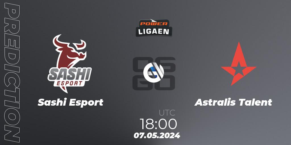 Sashi Esport vs Astralis Talent: Match Prediction. 07.05.2024 at 18:00, Counter-Strike (CS2), Dust2.dk Ligaen Season 26