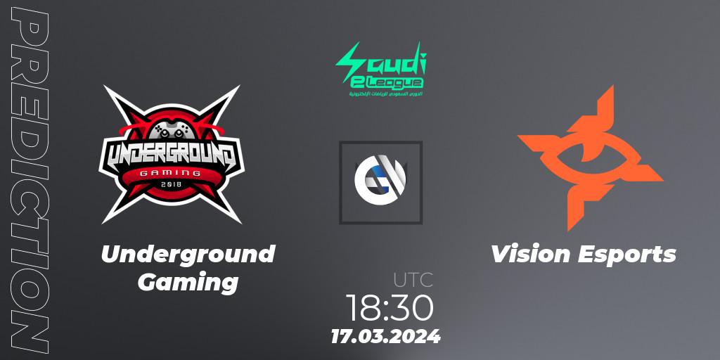 Underground Gaming vs Vision Esports: Match Prediction. 19.03.2024 at 18:30, VALORANT, Saudi eLeague 2024: Major 1