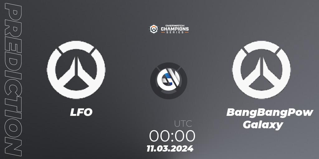 LFO vs BangBangPow Galaxy: Match Prediction. 11.03.2024 at 00:00, Overwatch, Overwatch Champions Series 2024 - North America Stage 1 Group Stage