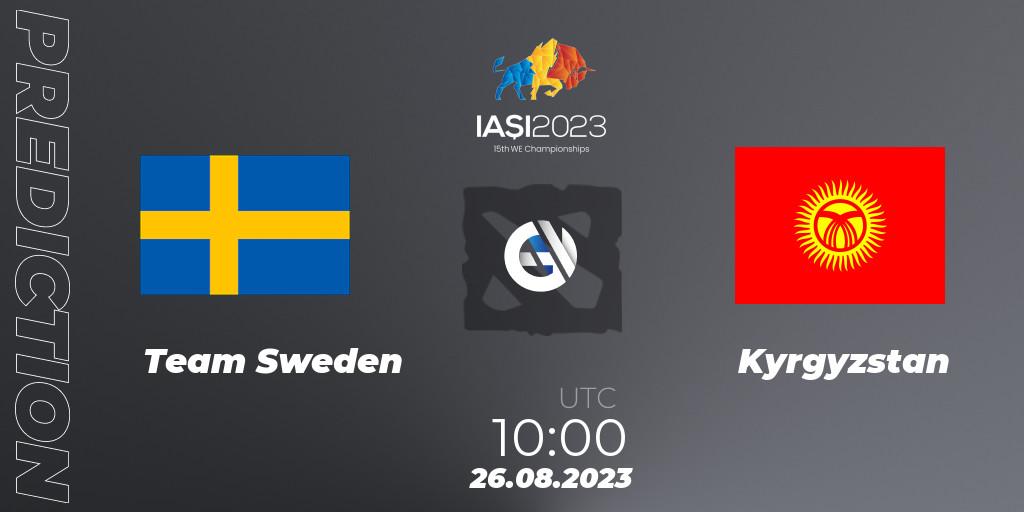 Team Sweden vs Kyrgyzstan: Match Prediction. 26.08.2023 at 18:00, Dota 2, IESF World Championship 2023