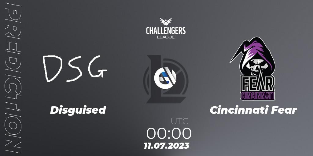 Disguised vs Cincinnati Fear: Match Prediction. 10.07.2023 at 22:00, LoL, North American Challengers League 2023 Summer - Group Stage