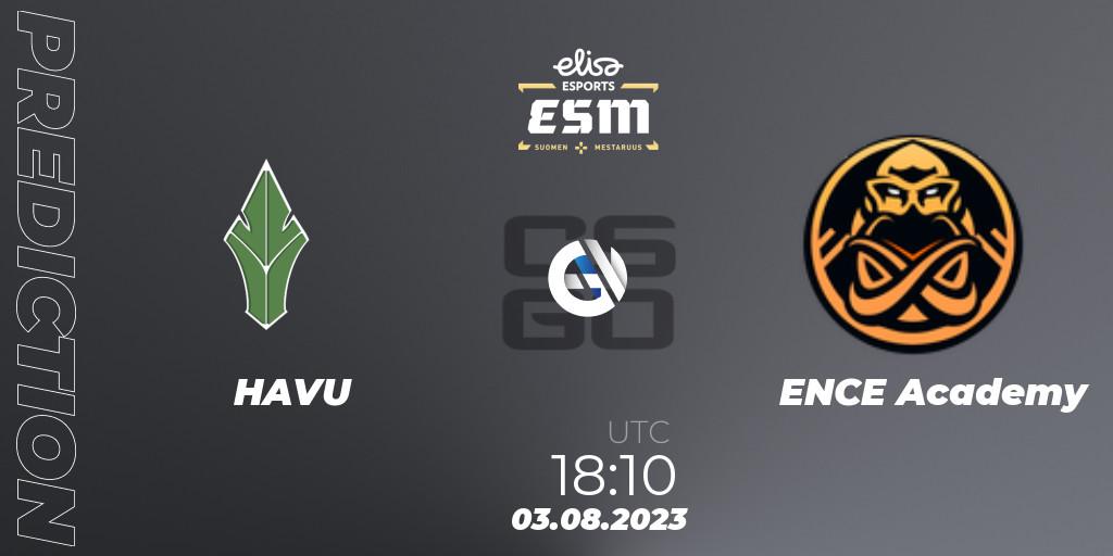 HAVU vs ENCE Academy: Match Prediction. 03.08.2023 at 18:10, Counter-Strike (CS2), Elisa Esports eSM 2023