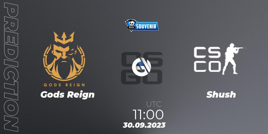 Gods Reign vs Shush: Match Prediction. 30.09.2023 at 11:00, Counter-Strike (CS2), Skyesports Souvenir 2023