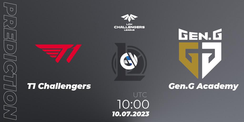T1 Challengers vs Gen.G Academy: Match Prediction. 10.07.23, LoL, LCK Challengers League 2023 Summer - Group Stage