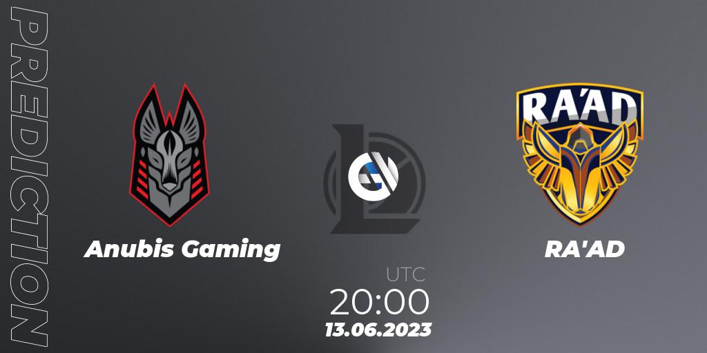 Anubis Gaming vs RA'AD: Match Prediction. 13.06.2023 at 22:00, LoL, Arabian League Summer 2023 - Group Stage