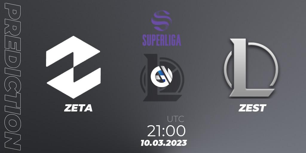 ZETA vs ZEST: Match Prediction. 10.03.23, LoL, LVP Superliga 2nd Division Spring 2023 - Group Stage