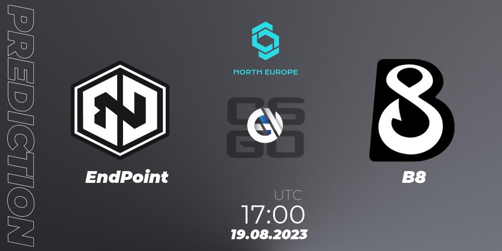 EndPoint vs B8: Match Prediction. 19.08.2023 at 17:00, Counter-Strike (CS2), CCT North Europe Series #7