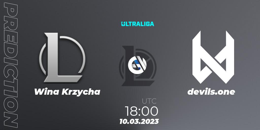 Wina Krzycha vs devils.one: Match Prediction. 10.03.2023 at 18:00, LoL, Ultraliga 2nd Division Season 6