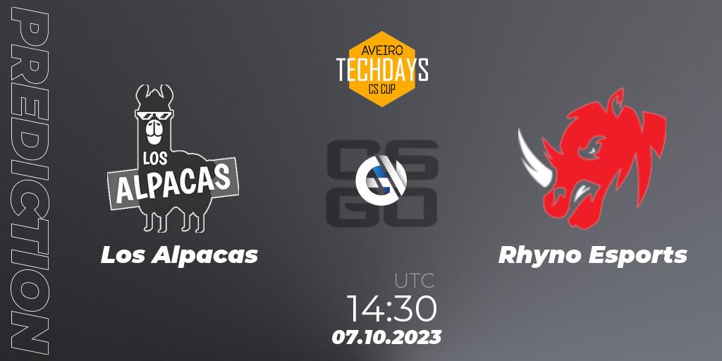 Los Alpacas vs Rhyno Esports: Match Prediction. 07.10.2023 at 14:30, Counter-Strike (CS2), Aveiro Techdays Cup 2023