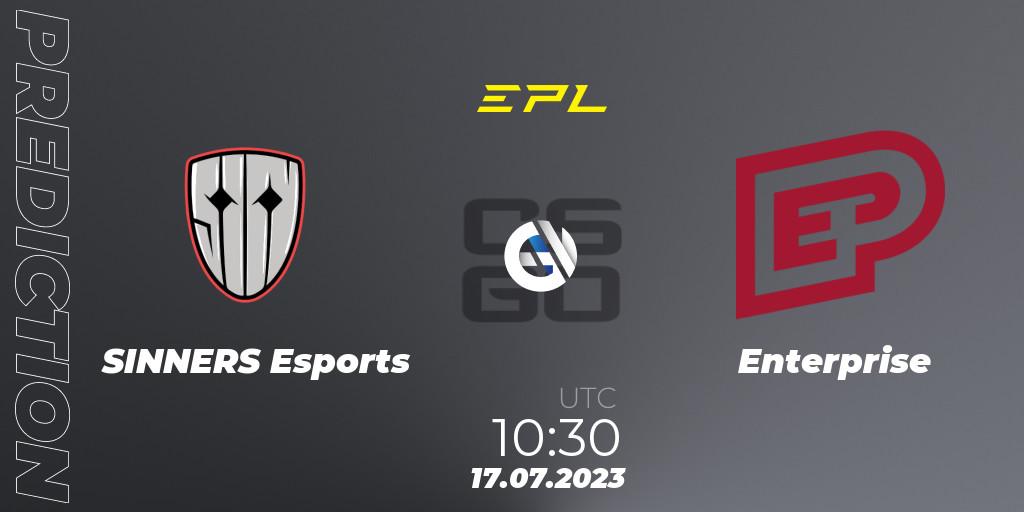 SINNERS Esports vs Enterprise: Match Prediction. 17.07.2023 at 10:00, Counter-Strike (CS2), European Pro League Season 9