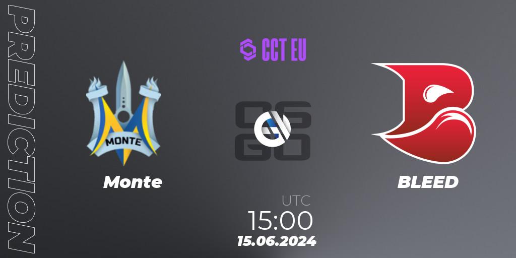 Monte vs BLEED: Match Prediction. 15.06.2024 at 15:00, Counter-Strike (CS2), CCT Season 2 Europe Series 5