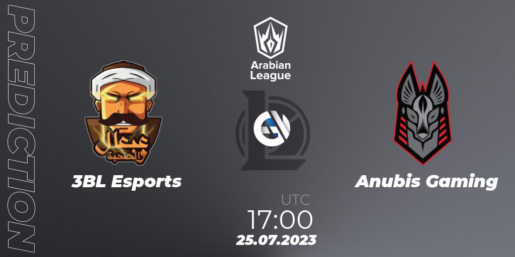 3BL Esports vs Anubis Gaming: Match Prediction. 25.07.23, LoL, Arabian League Summer 2023 - Group Stage