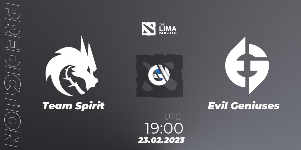 Team Spirit vs Evil Geniuses: Match Prediction. 23.02.23, Dota 2, The Lima Major 2023