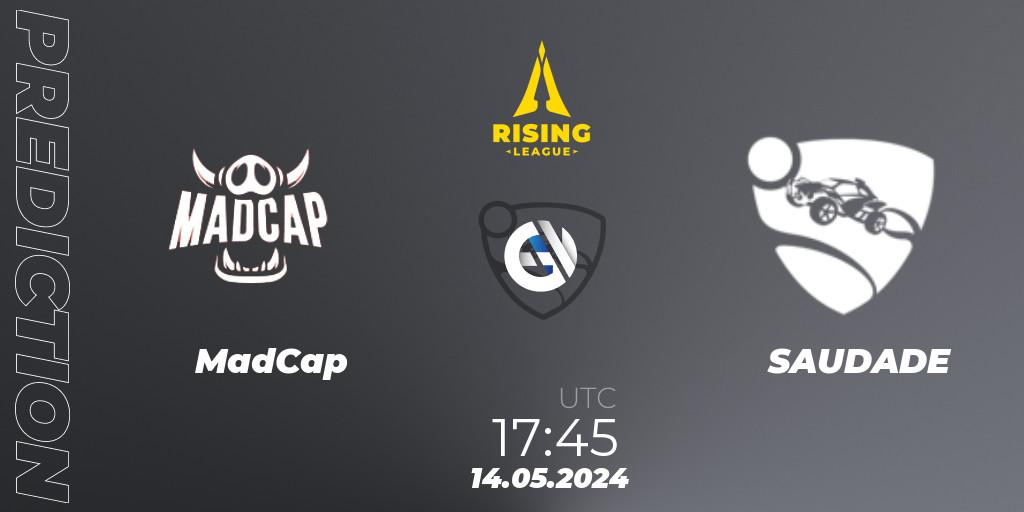 MadCap vs SAUDADE: Match Prediction. 14.05.2024 at 17:45, Rocket League, Rising League 2024 — Split 1 — Main Event
