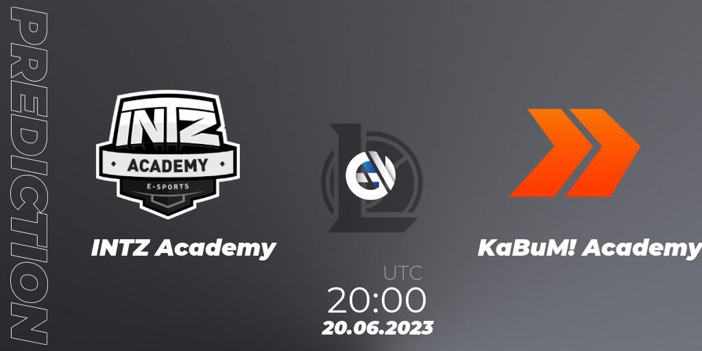 INTZ Academy vs KaBuM! Academy: Match Prediction. 20.06.2023 at 20:00, LoL, CBLOL Academy Split 2 2023 - Group Stage