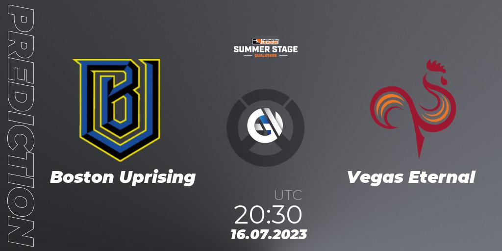 Boston Uprising vs Vegas Eternal: Match Prediction. 16.07.2023 at 20:30, Overwatch, Overwatch League 2023 - Summer Stage Qualifiers