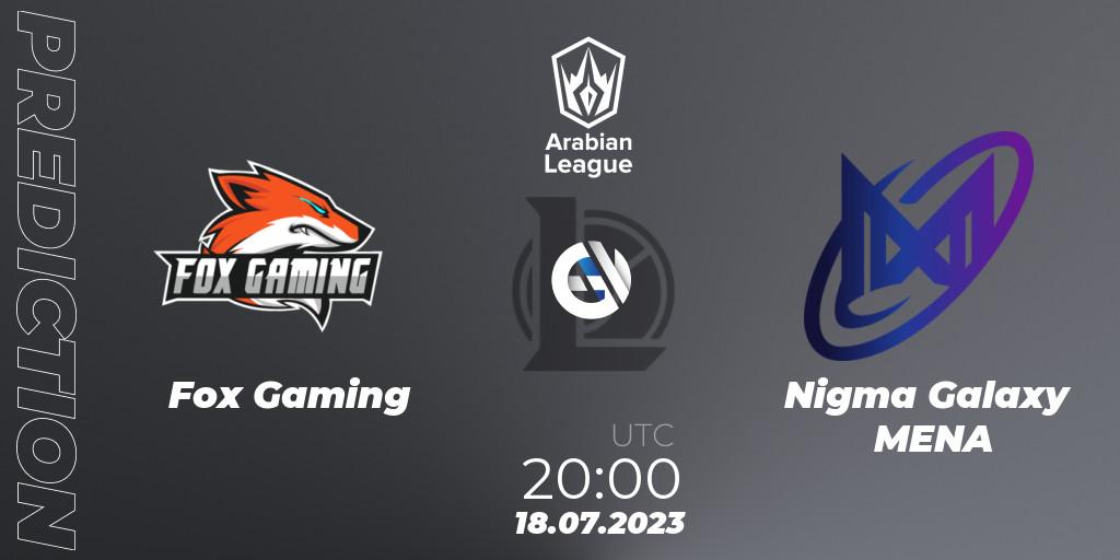 Fox Gaming vs Nigma Galaxy MENA: Match Prediction. 18.07.2023 at 20:00, LoL, Arabian League Summer 2023 - Group Stage
