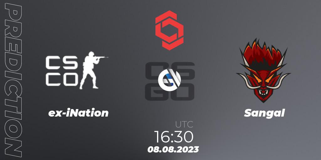 ex-iNation vs Sangal: Match Prediction. 08.08.2023 at 15:30, Counter-Strike (CS2), CCT Central Europe Series #7