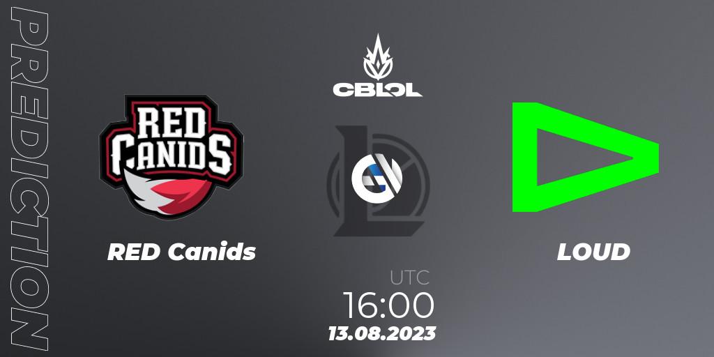 RED Canids vs LOUD: Match Prediction. 13.08.2023 at 16:00, LoL, CBLOL Split 2 2023 - Playoffs