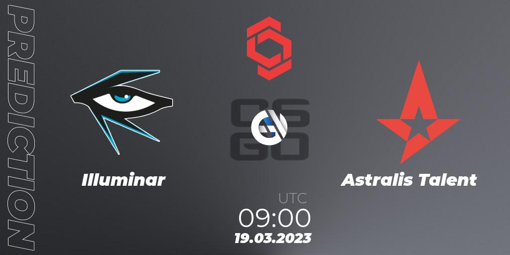 Illuminar vs Astralis Talent: Match Prediction. 19.03.2023 at 09:00, Counter-Strike (CS2), CCT Central Europe Series #5