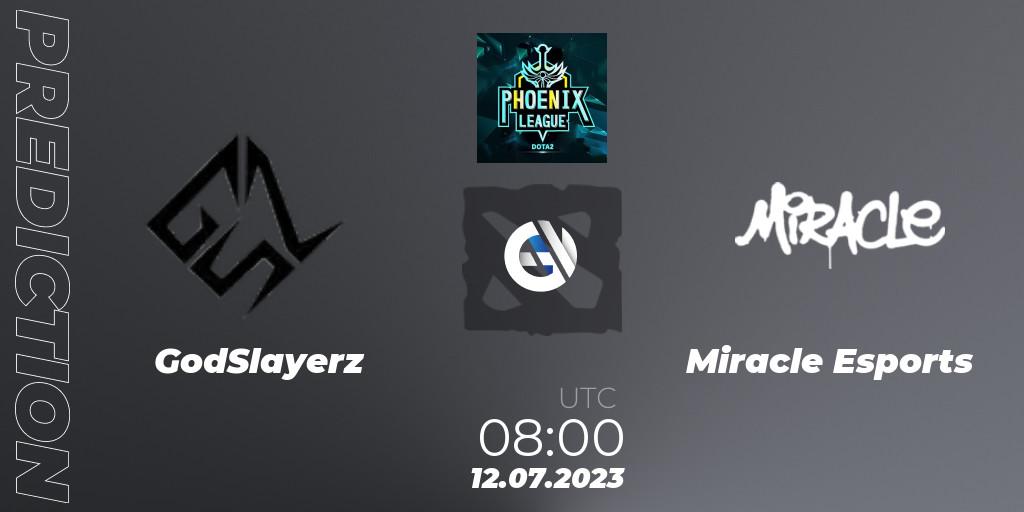 GodSlayerz vs Miracle Esports: Match Prediction. 12.07.2023 at 08:48, Dota 2, Dota 2 Phoenix League