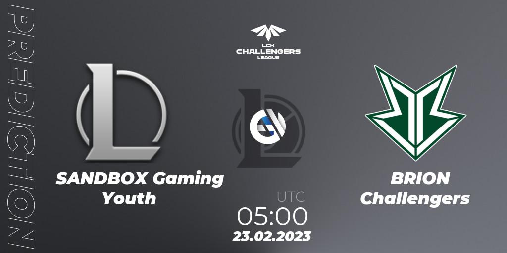 SANDBOX Gaming Youth vs Brion Esports Challengers: Match Prediction. 23.02.2023 at 05:00, LoL, LCK Challengers League 2023 Spring