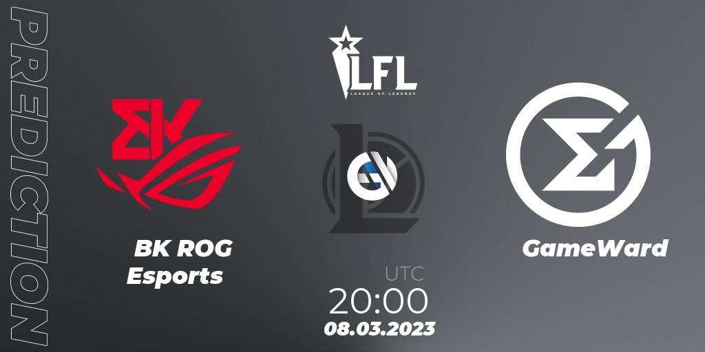 BK ROG Esports vs GameWard: Match Prediction. 08.03.2023 at 20:00, LoL, LFL Spring 2023 - Group Stage