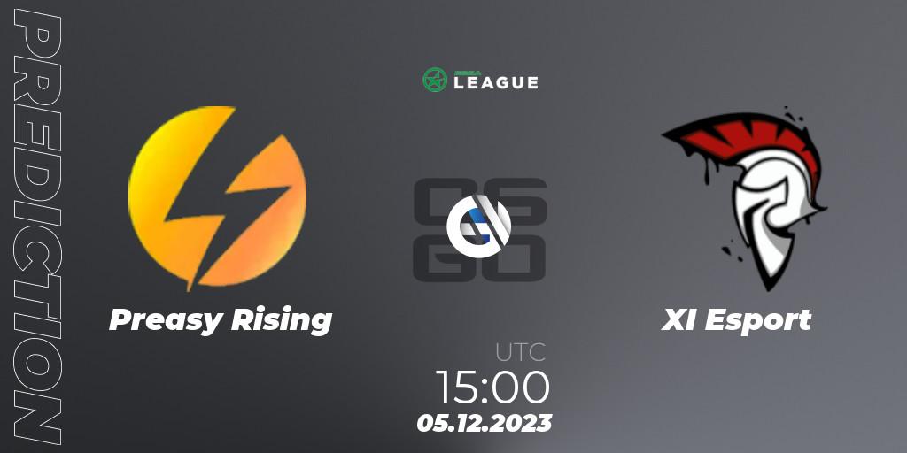 Preasy Rising vs XI Esport: Match Prediction. 05.12.2023 at 15:00, Counter-Strike (CS2), ESEA Season 47: Main Division - Europe