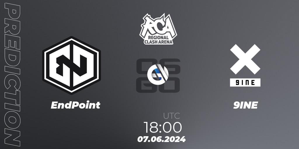 EndPoint vs 9INE: Match Prediction. 07.06.2024 at 18:00, Counter-Strike (CS2), Regional Clash Arena Europe