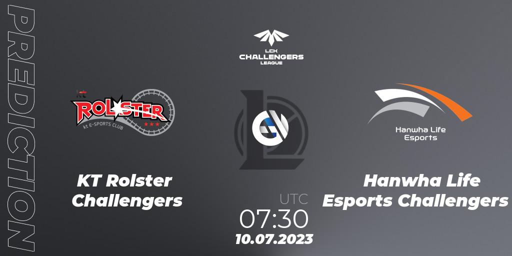 KT Rolster Challengers vs Hanwha Life Esports Challengers: Match Prediction. 10.07.2023 at 08:20, LoL, LCK Challengers League 2023 Summer - Group Stage
