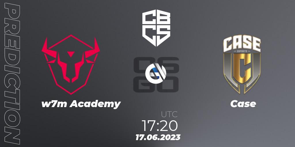 w7m Academy vs Case: Match Prediction. 17.06.2023 at 17:20, Counter-Strike (CS2), CBCS 2023 Season 1