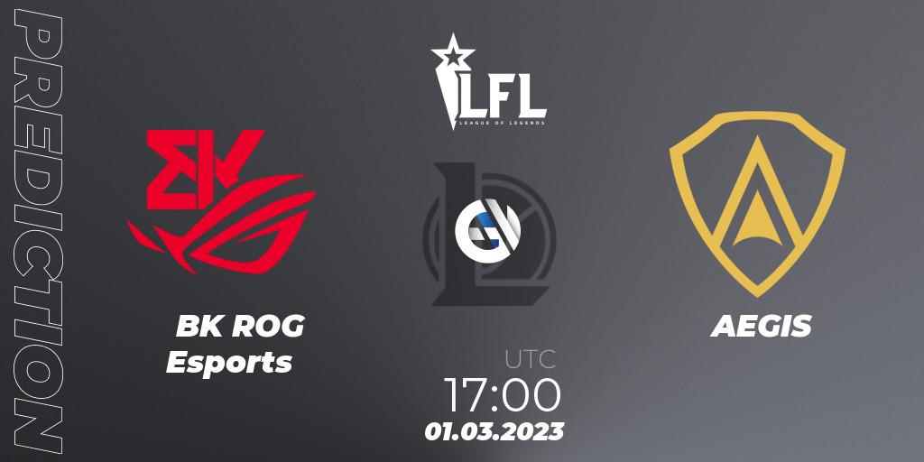 BK ROG Esports vs AEGIS: Match Prediction. 01.03.2023 at 17:00, LoL, LFL Spring 2023 - Group Stage