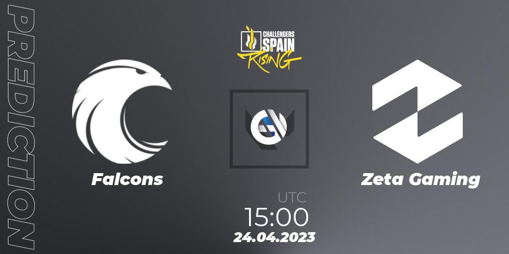 Falcons vs Zeta Gaming: Match Prediction. 24.04.2023 at 15:00, VALORANT, VALORANT Challengers 2023 Spain: Rising Split 2