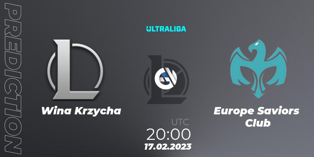 Wina Krzycha vs Europe Saviors Club: Match Prediction. 17.02.2023 at 20:00, LoL, Ultraliga 2nd Division Season 6