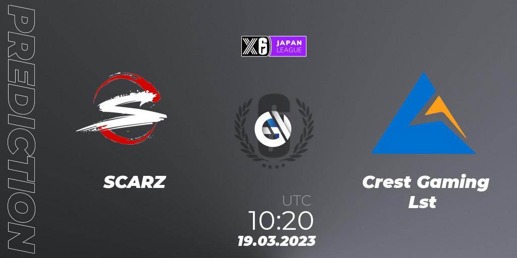 SCARZ vs Crest Gaming Lst: Match Prediction. 19.03.23, Rainbow Six, Japan League 2023 - Stage 1
