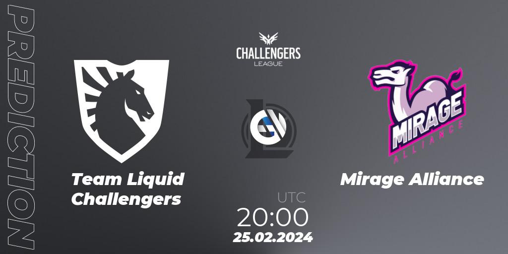 Team Liquid Challengers vs Mirage Alliance: Match Prediction. 25.02.24, LoL, NACL 2024 Spring - Group Stage