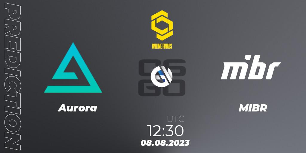 Aurora vs MIBR: Match Prediction. 08.08.2023 at 13:50, Counter-Strike (CS2), CCT 2023 Online Finals 2