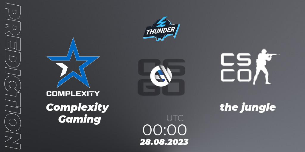 Complexity Gaming vs the jungle: Match Prediction. 28.08.2023 at 00:00, Counter-Strike (CS2), Thunderpick World Championship 2023: North American Qualifier #2