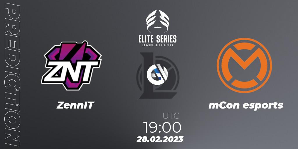 ZennIT vs mCon esports: Match Prediction. 28.02.23, LoL, Elite Series Spring 2023 - Group Stage