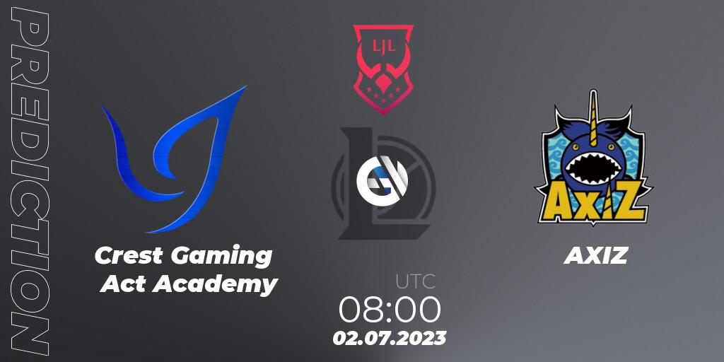 Crest Gaming Act Academy vs AXIZ: Match Prediction. 02.07.23, LoL, LJL Summer 2023