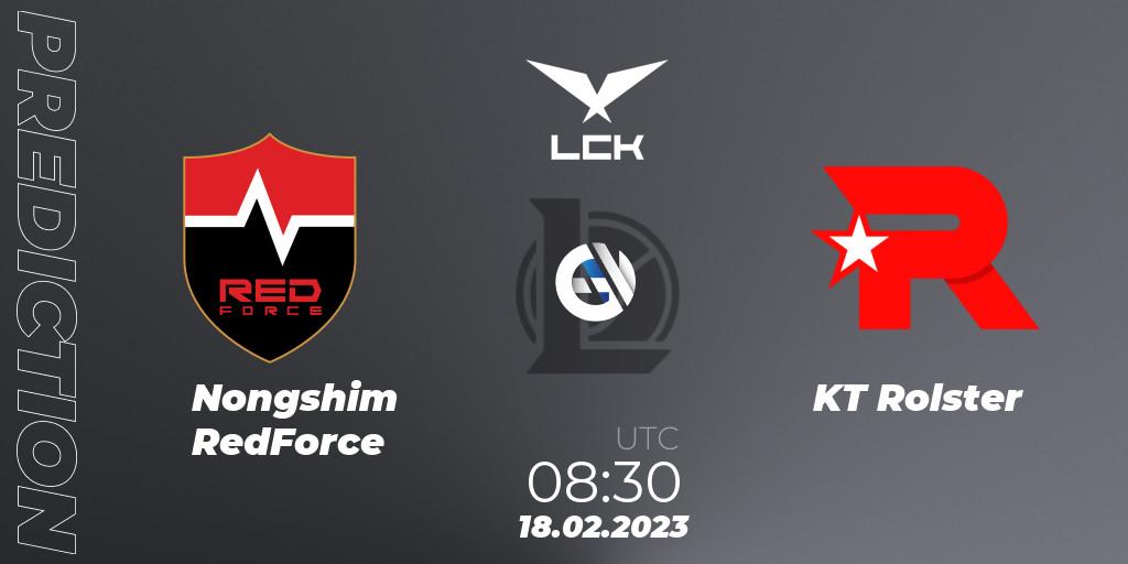 Nongshim RedForce vs KT Rolster: Match Prediction. 18.02.2023 at 09:35, LoL, LCK Spring 2023 - Group Stage