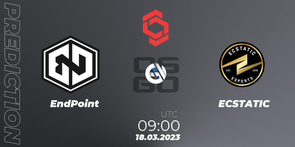 EndPoint vs ECSTATIC: Match Prediction. 18.03.2023 at 09:00, Counter-Strike (CS2), CCT Central Europe Series #5