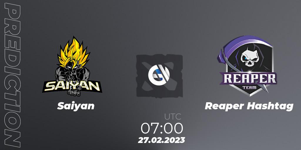 Saiyan vs Reaper Hashtag: Match Prediction. 27.02.2023 at 07:09, Dota 2, GGWP Dragon Series 1