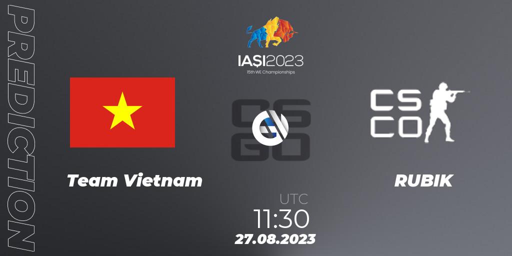 Team Vietnam vs RUBIK: Match Prediction. 27.08.2023 at 17:40, Counter-Strike (CS2), IESF World Esports Championship 2023