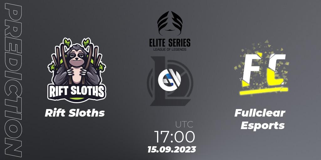 Rift Sloths vs Fullclear Esports: Match Prediction. 15.09.23, LoL, Elite Series Relegation 2023