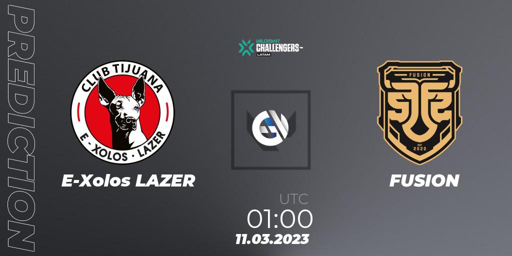 E-Xolos LAZER vs FUSION: Match Prediction. 15.03.2023 at 02:00, VALORANT, VALORANT Challengers 2023: LAN Split 1
