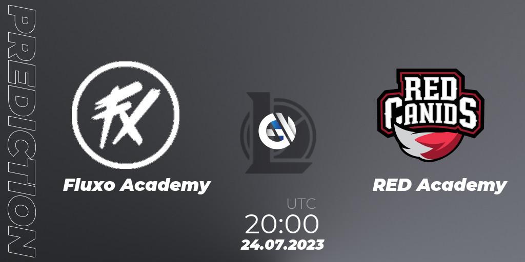 Fluxo Academy vs RED Academy: Match Prediction. 24.07.2023 at 20:00, LoL, CBLOL Academy Split 2 2023 - Group Stage
